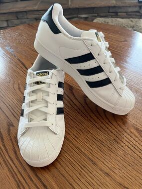 Adidas Originals Superstar Leather Sneakers White Black Shell Toe Size 7.5